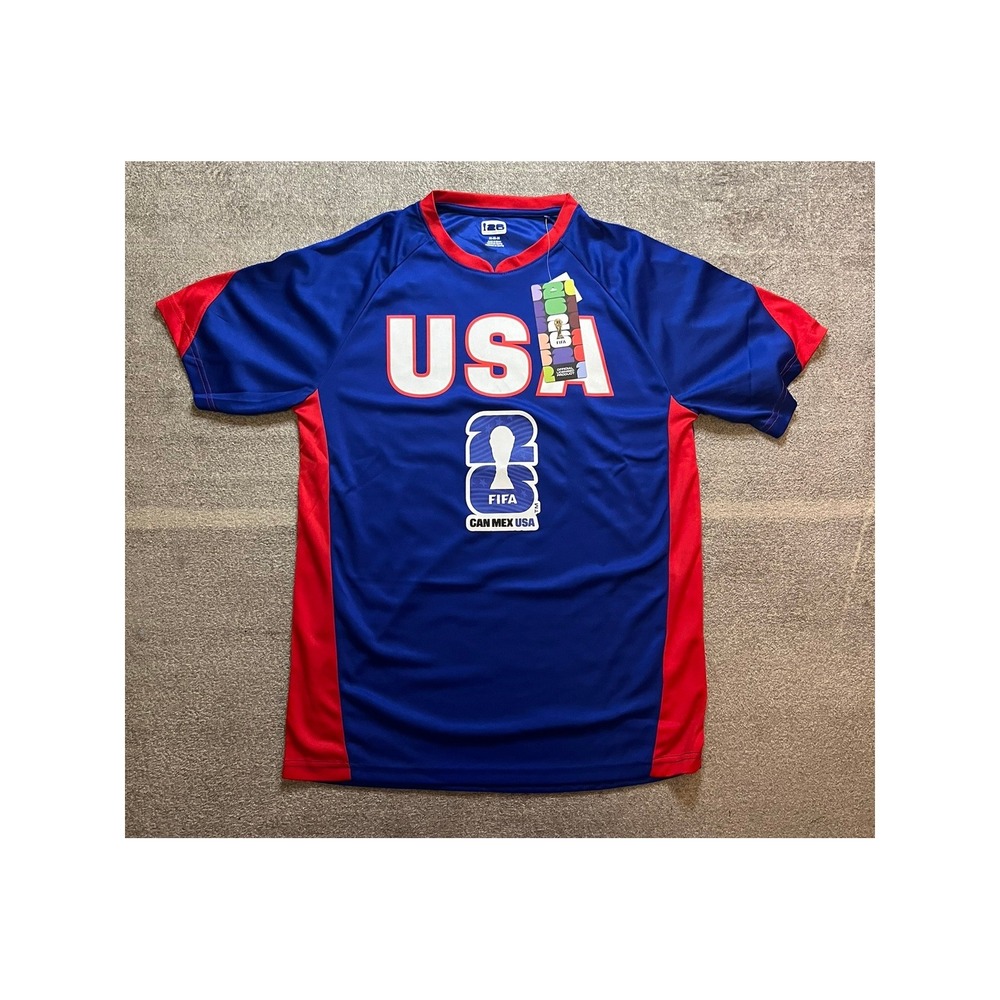 FIFA World Cup 2026 USA Soccer Jersey Outerstuff Blue Red Mens Medium NWT